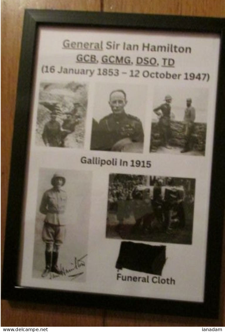 General Ian Hamilton Burial Cloth FRAMED Gallipoli - 1914-18