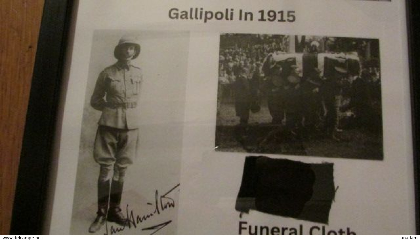 General Ian Hamilton Burial Cloth FRAMED Gallipoli - 1914-18
