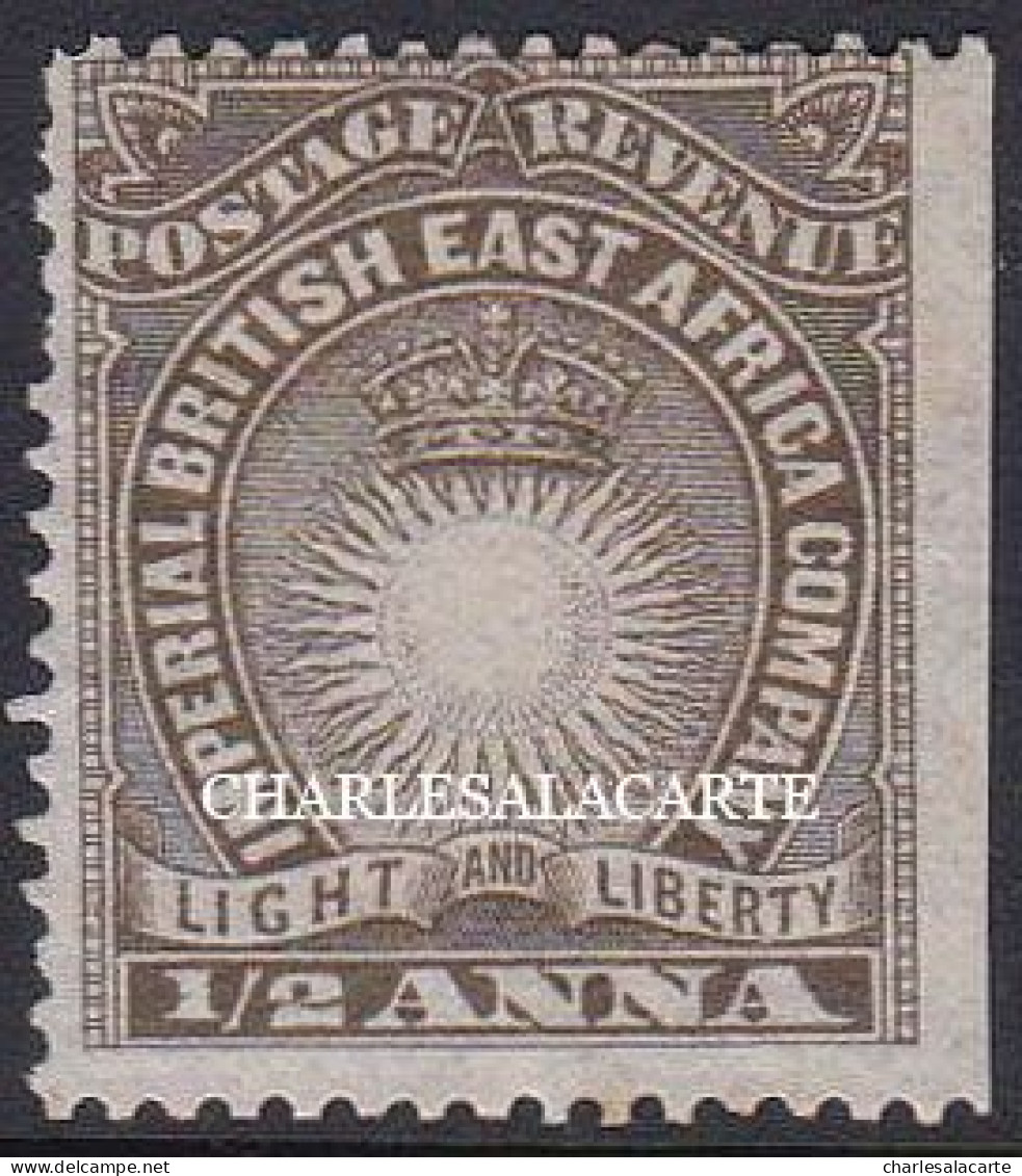 BRITISH EAST AFRICA  1890-1895  ½a. DULL BROWN  RIGHT MARGIN COPY MOUNTED MINT S.G 4 - Britisch-Ostafrika