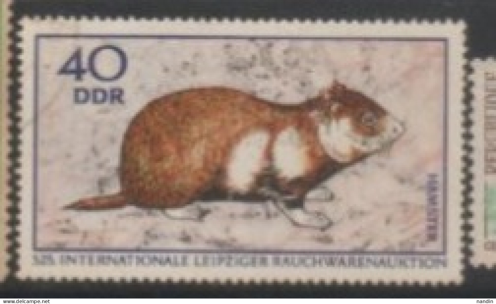 1985 DDR STAMP (USED) On  International Fur Auction In Leipzig/Cricetus Cricetus ,The European Hamster, - Rongeurs