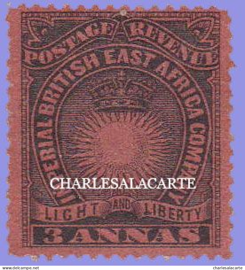 BRITISH EAST AFRICA  1890-1895  3a. BLACK/BRIGHT RED  MOUNTED MINT  S.G 8a - Afrique Orientale Britannique