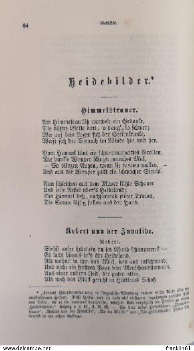 Lenaus Werke. In 2 Bänden. Komplett. - Gedichten En Essays