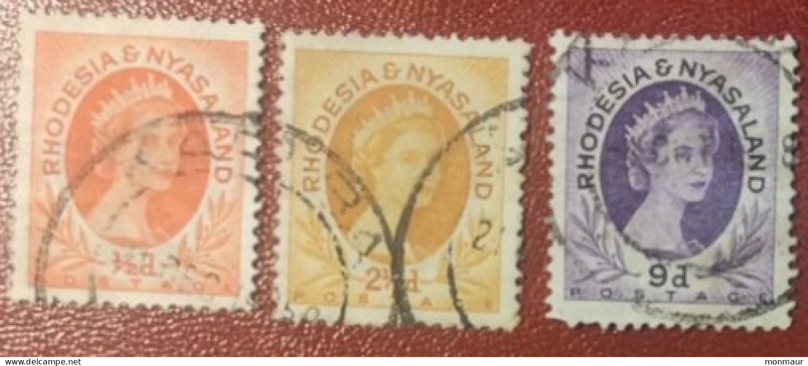 RHODESIA & NYASALAND  1954  QUEEN ELIZABETH  0,5-2,5-9 D - Rodesia & Nyasaland (1954-1963)