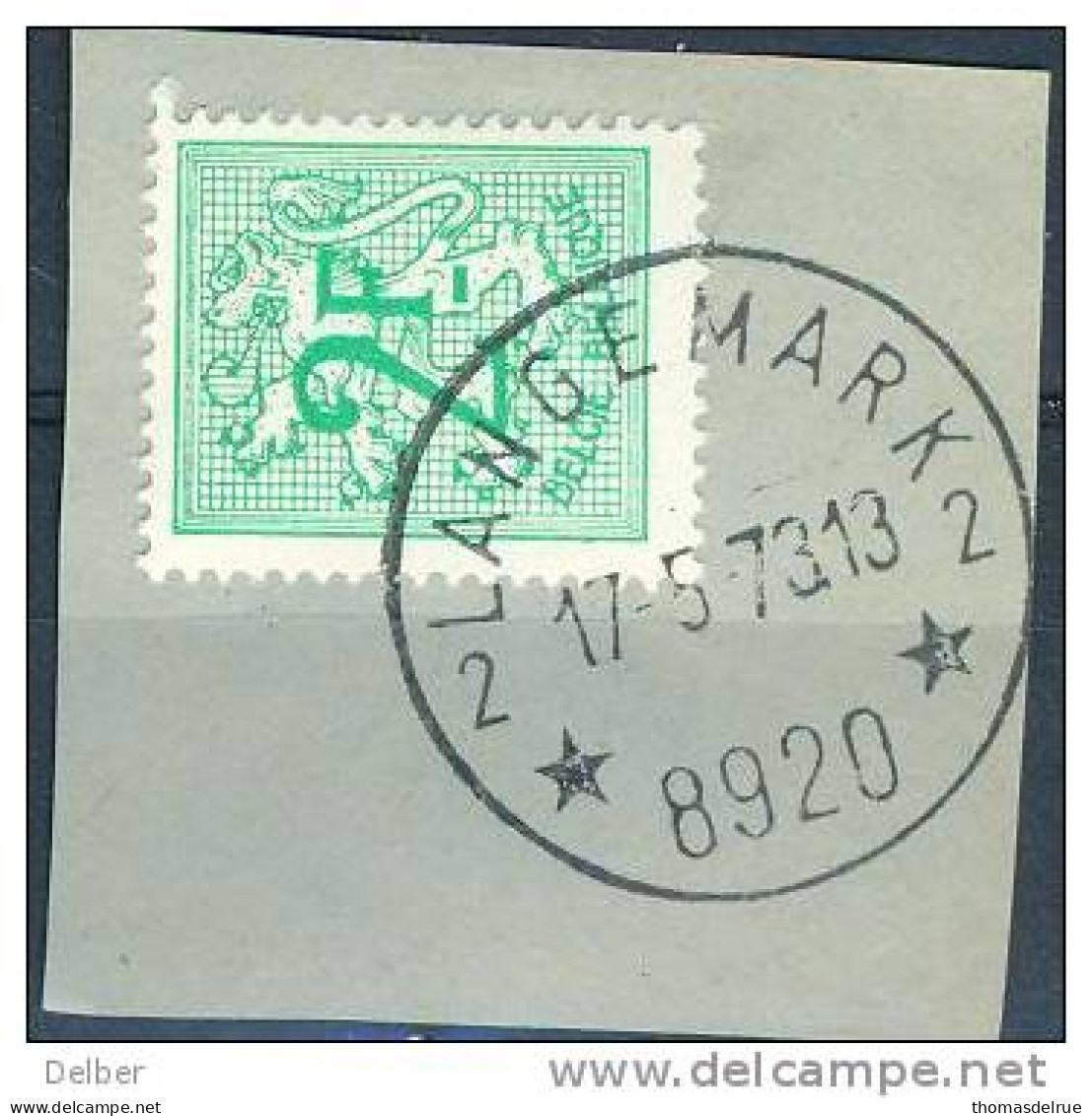 _Ni846 Ocb:N° 1671: Op Fragment: Sterstempel: 2*LANGEMARK2* - 1951-1975 Lion Héraldique