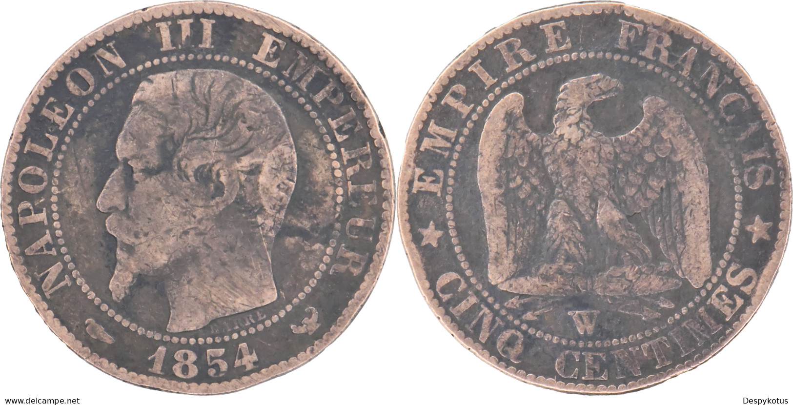 FRANCE - 3 X 5 Centimes Napoléon III - 1854 D 1854 W 1853 BB - 17-017 - 5 Centimes