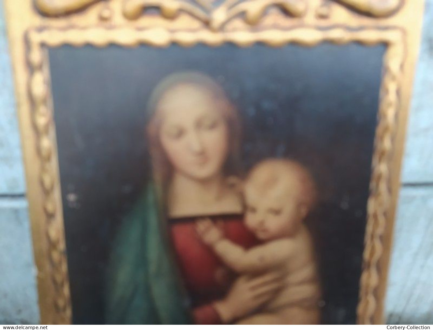 Ancienne Icône Florentine Raphaël Madonna Of Granduke Vintage Florentine Italy Madonna Of Granduke Religious Icon Wood - Arte Religioso