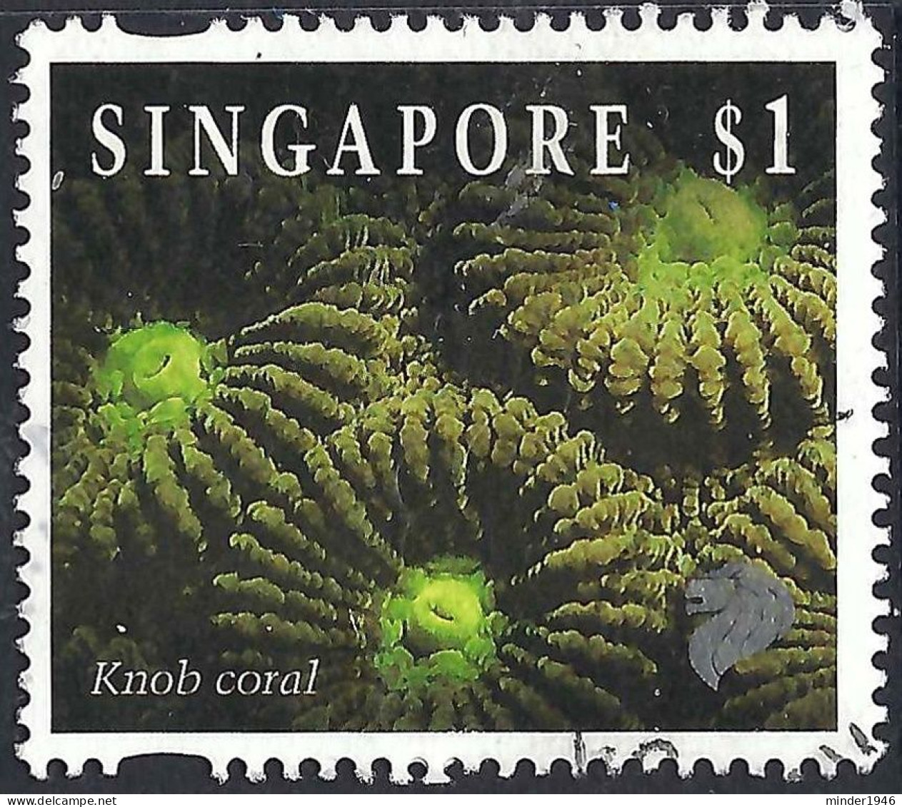 SINGAPORE 1994 QEII $1 Multicoloured 'Knob Coral' SG750 FU - Singapur (...-1959)