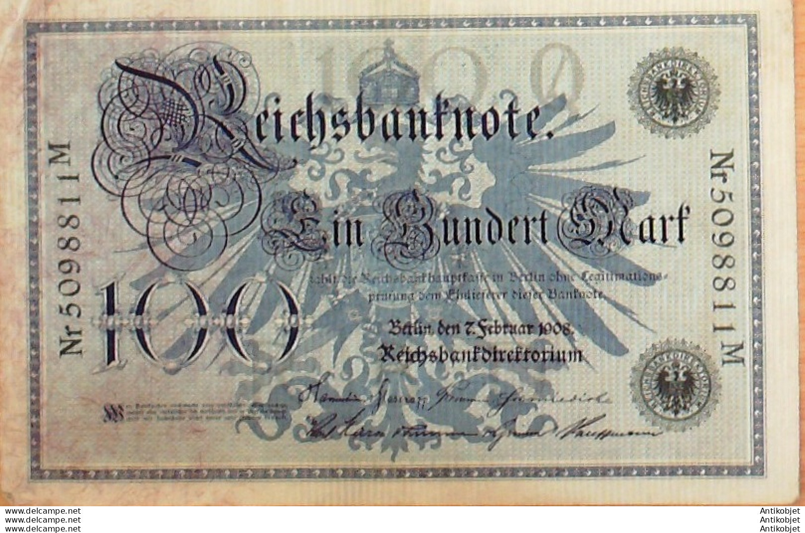 Billet De Banque Allemagne 100 Mark P.033a 1908 - 100 Mark