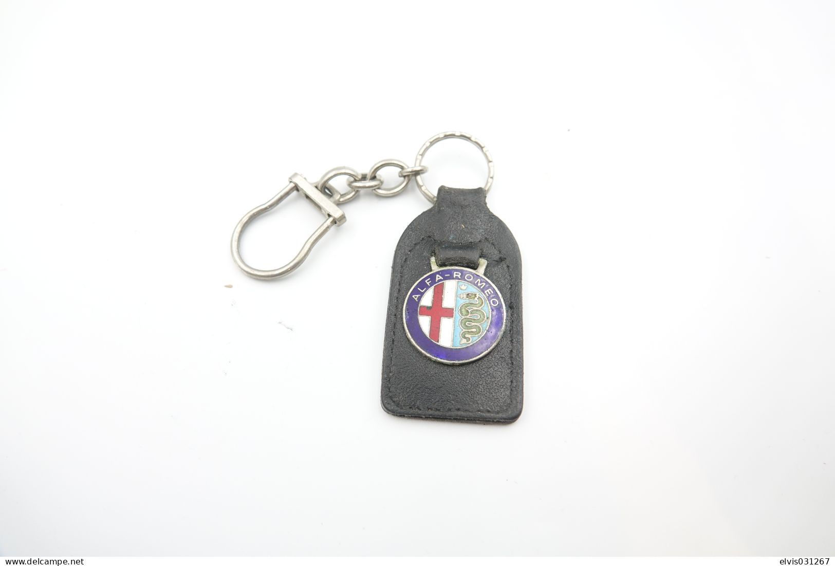 Key-rings - Vintage KEYCHAIN : Alfa Romeo On Leather - RaRe - 19**'s - porte -cles