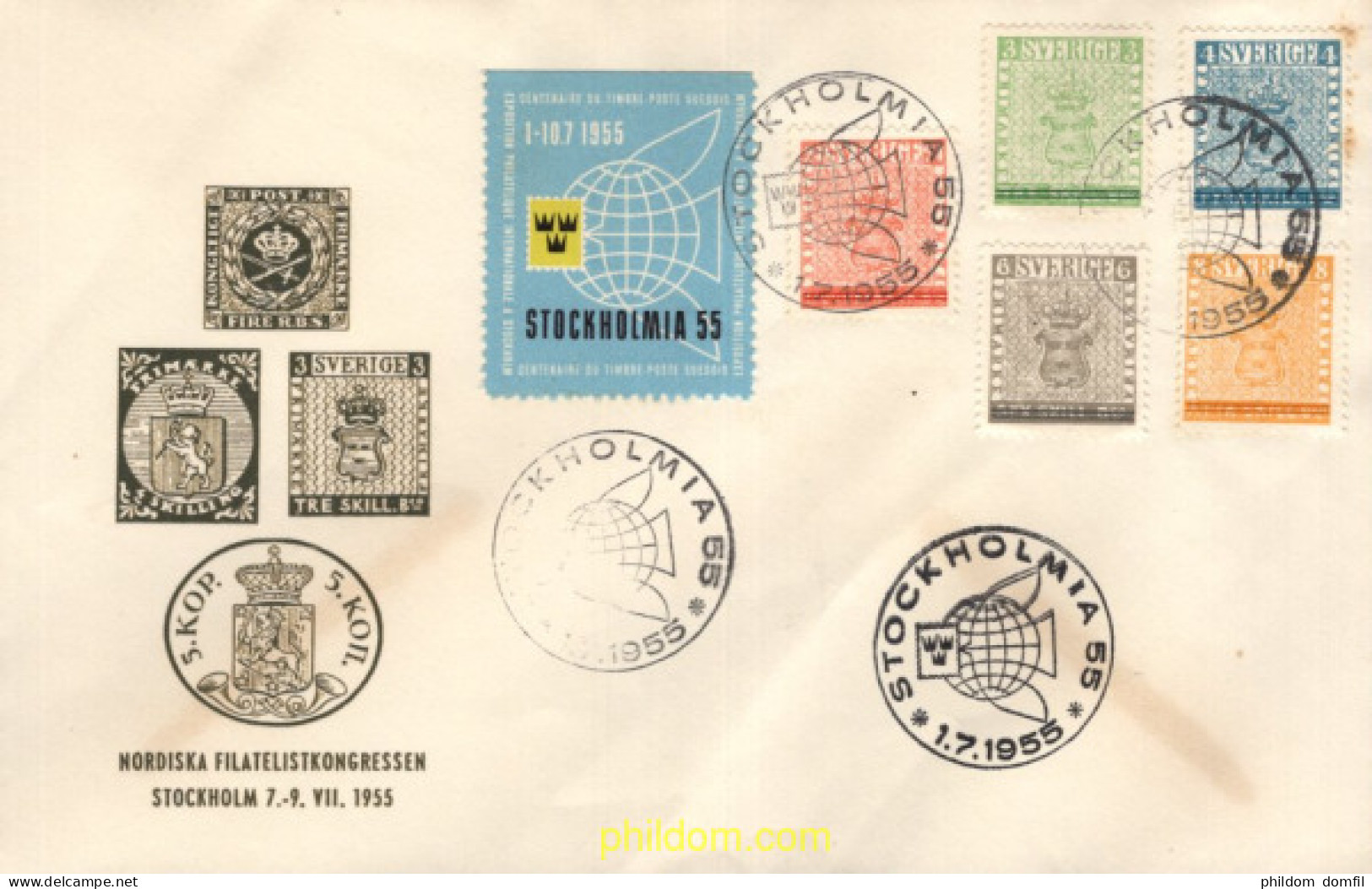 719631 MNH SUECIA 1955 STOCKHOLMIA 55. EXPOSICION FILATELICA - Neufs