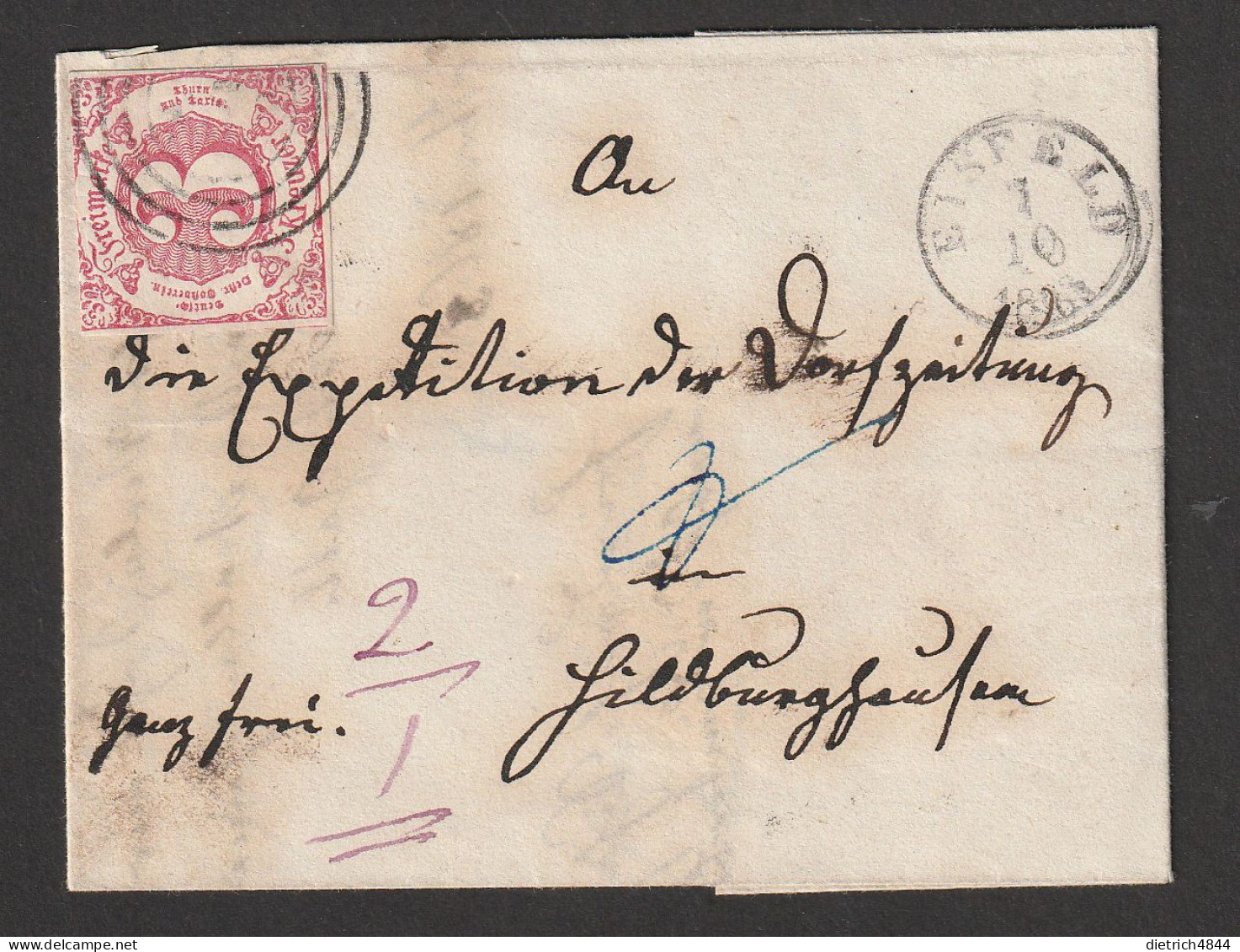 Brief Aus Eisfeld 1. 10 1863 Mit Michel  Nr. 32 - Cartas & Documentos