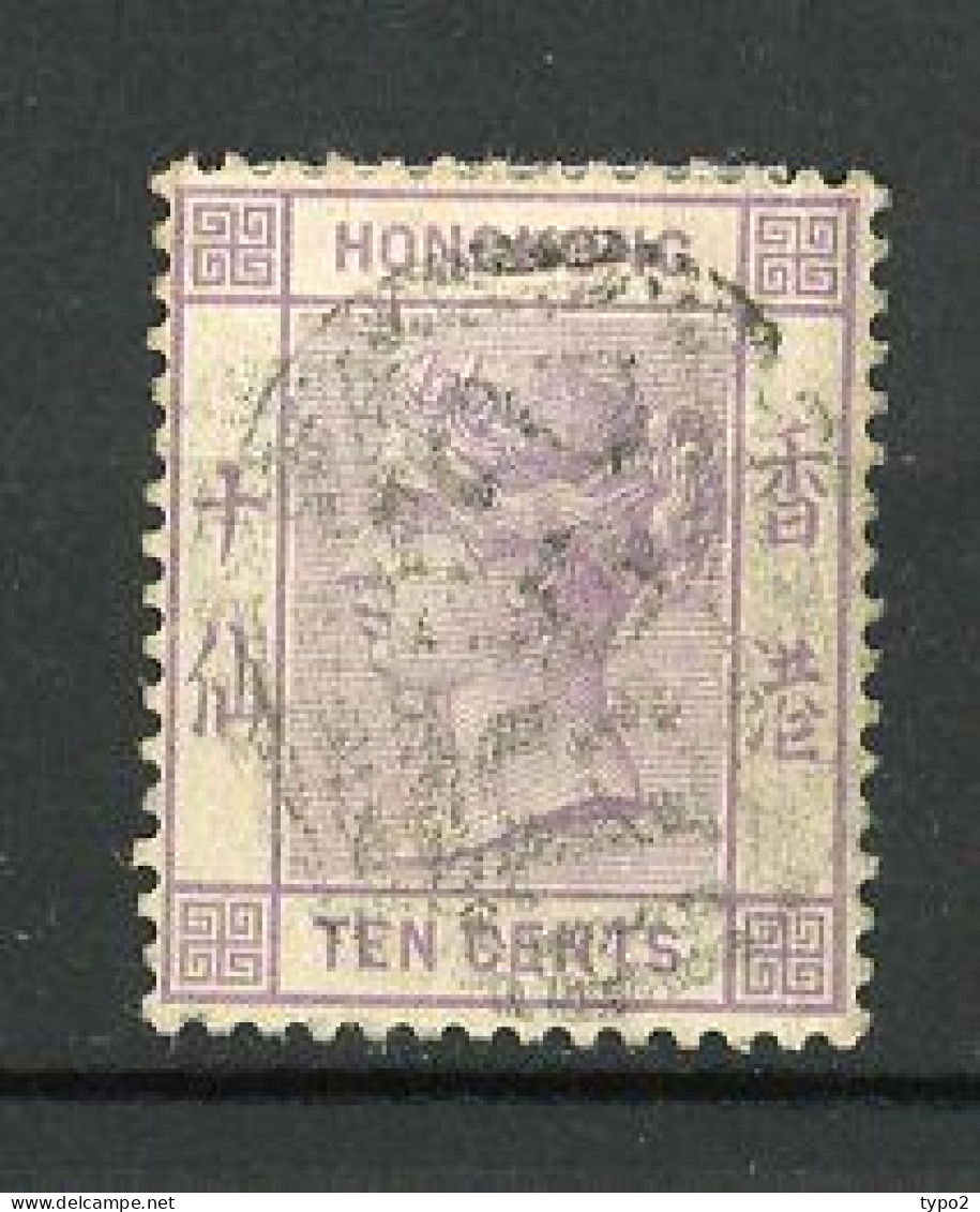 H-K  Yv. N° 39 ; SG N° 36 Fil CA (o)  10c Violet Victoria  Cote  14 Euro BE   2 Scans - Used Stamps