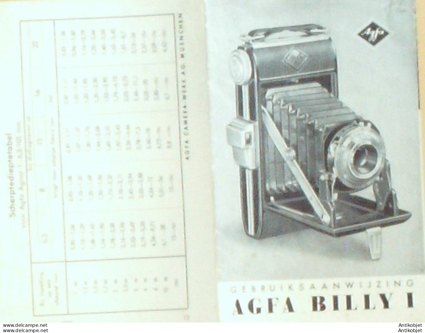 AGFA (Appareil Photo BILLY I) (Pays Bas) 1946 - Paesi Bassi