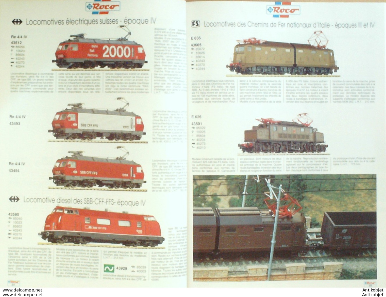 ROCO (Gare,décor,wagon,motrice,voiture) Autriche 1990/91