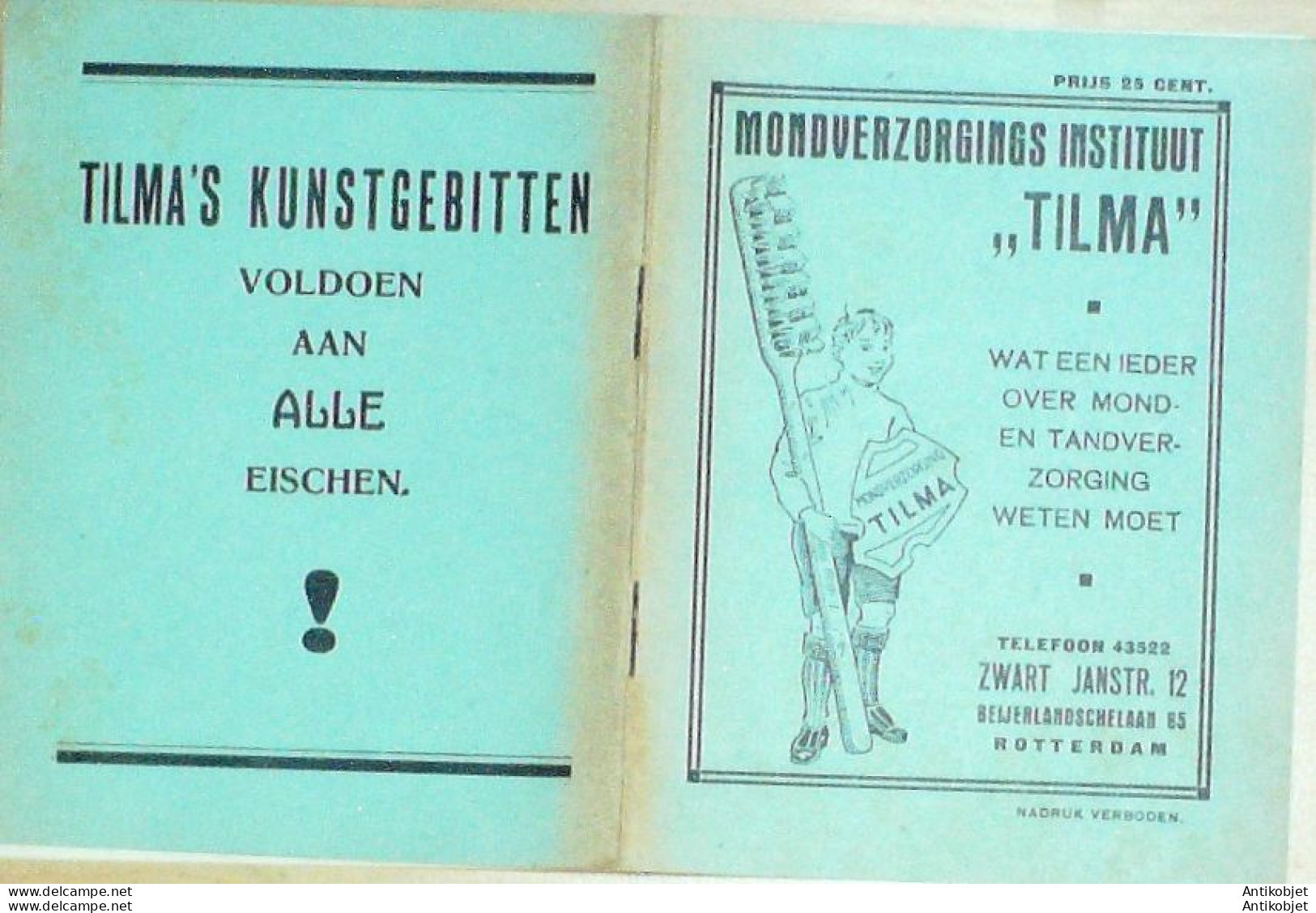 TILMA (Soins Bucco Dentaires) Pays Bas 1935 - Paesi Bassi