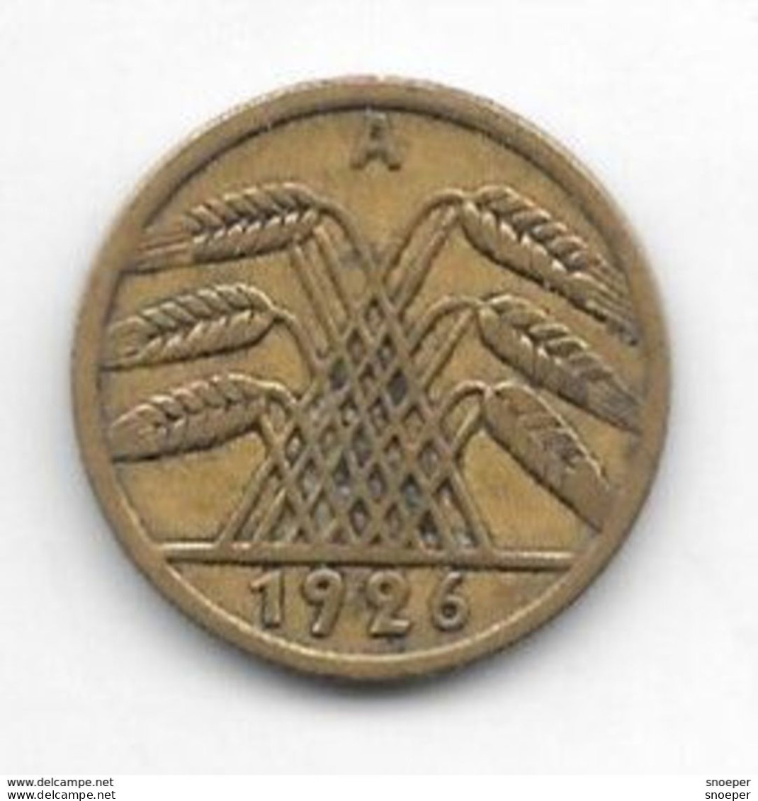 *Germany Weimar 5 Pfennig 1926 A Km 39  Vf+ - 5 Renten- & 5 Reichspfennig