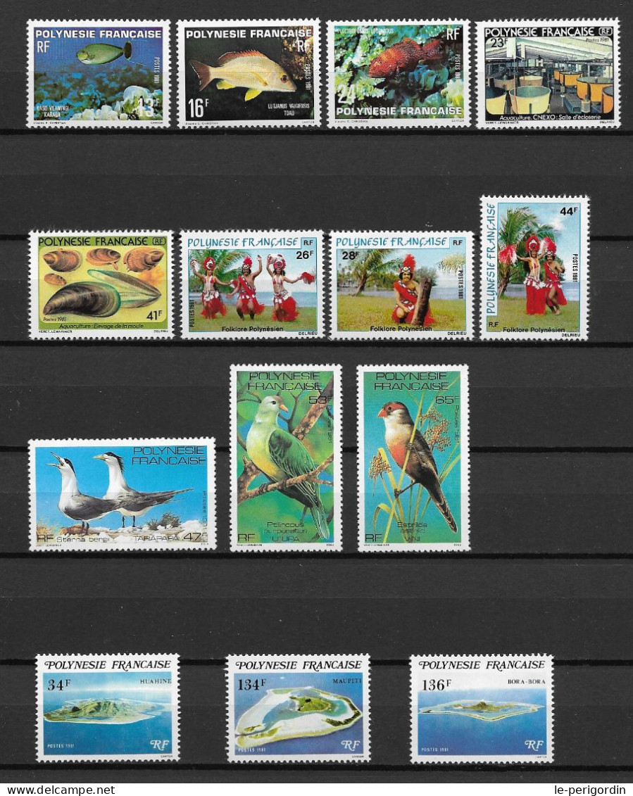 POLYNESIE FRANCAISE  ANNEE COMPLETE 1981 , NEUVE , ** , SANS CHARNIERE ,  TTB , - Années Complètes