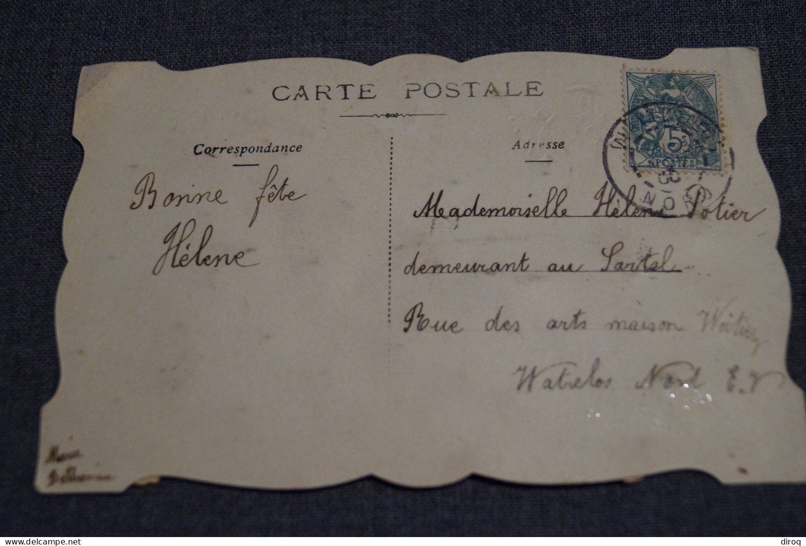 RARE Très Belle Ancienne Carte Avec Découpis ,1900 ,messagerie D'amour - Met Mechanische Systemen