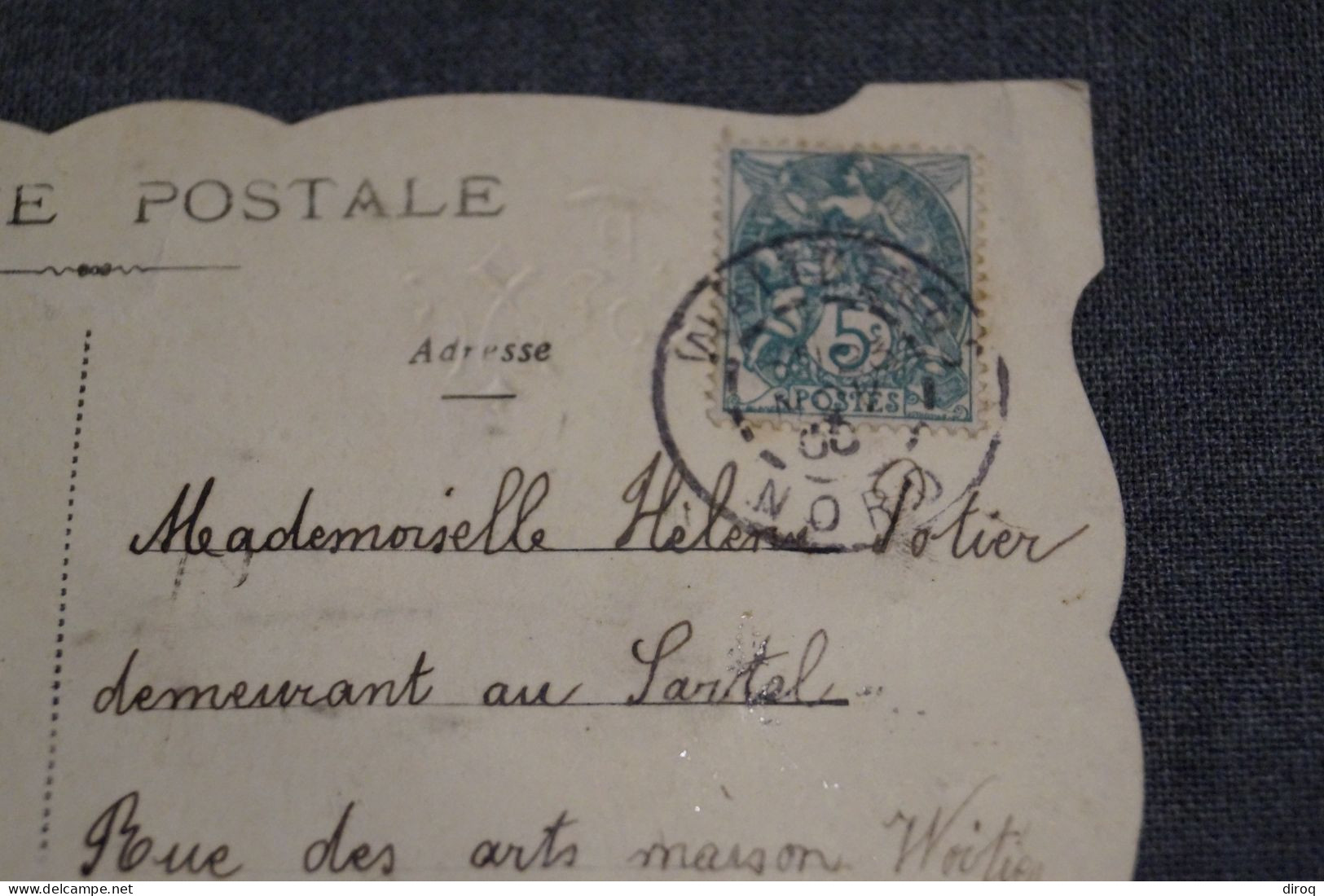 RARE Très Belle Ancienne Carte Avec Découpis ,1900 ,messagerie D'amour - Met Mechanische Systemen