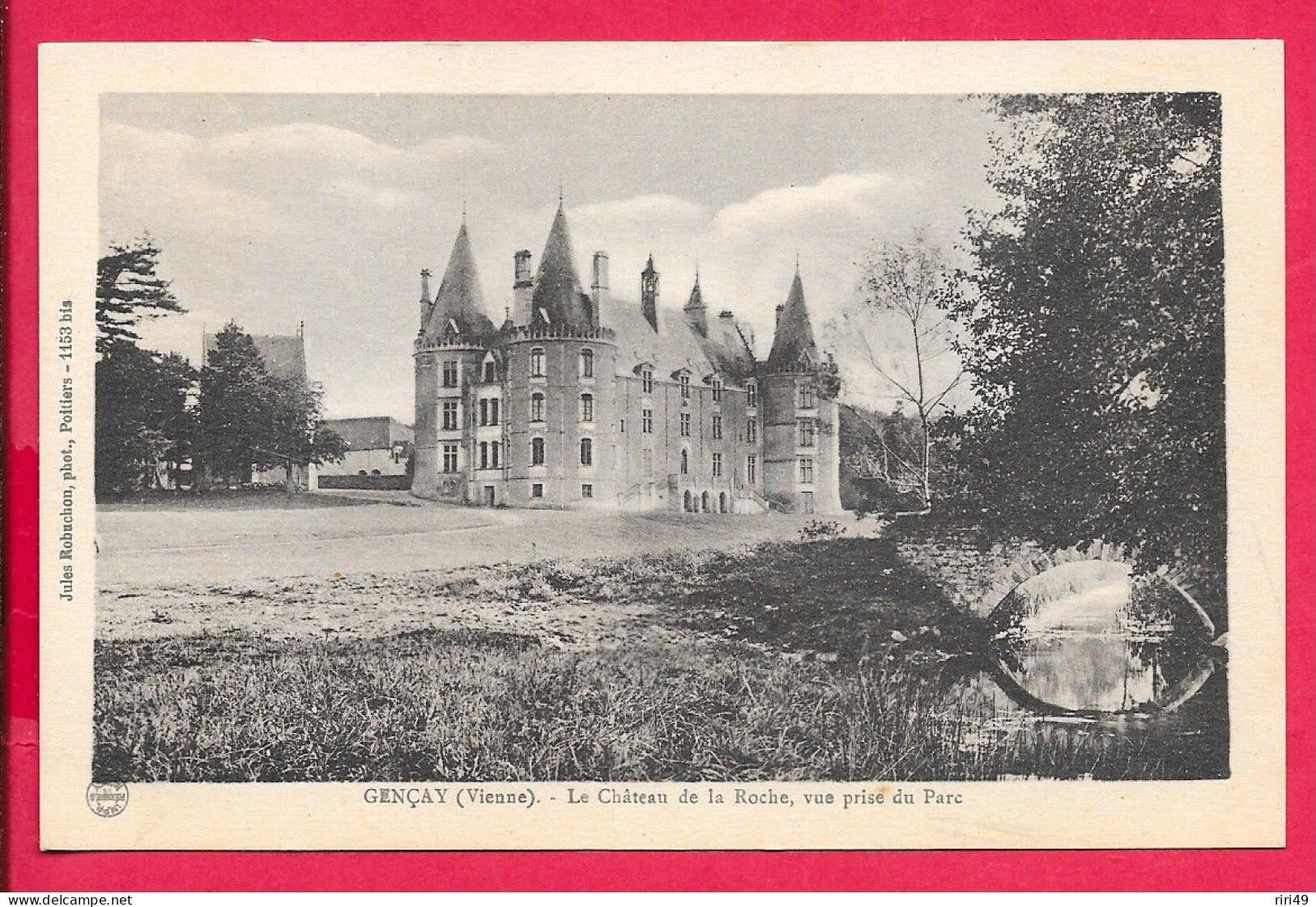 Cpa 86 Gençay, Le Château De La Roche, Vue Prise Du Parc, Belle Carte, Voir Scanne Dos Vierge Et Divisé - Gencay