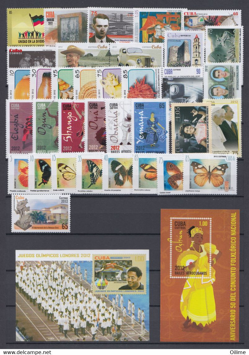 CUBA. EMISIONES DE 2012. MNH - Volledig Jaar