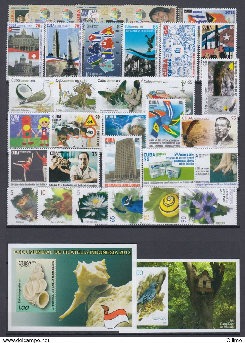 CUBA. EMISIONES DE 2012. MNH - Años Completos