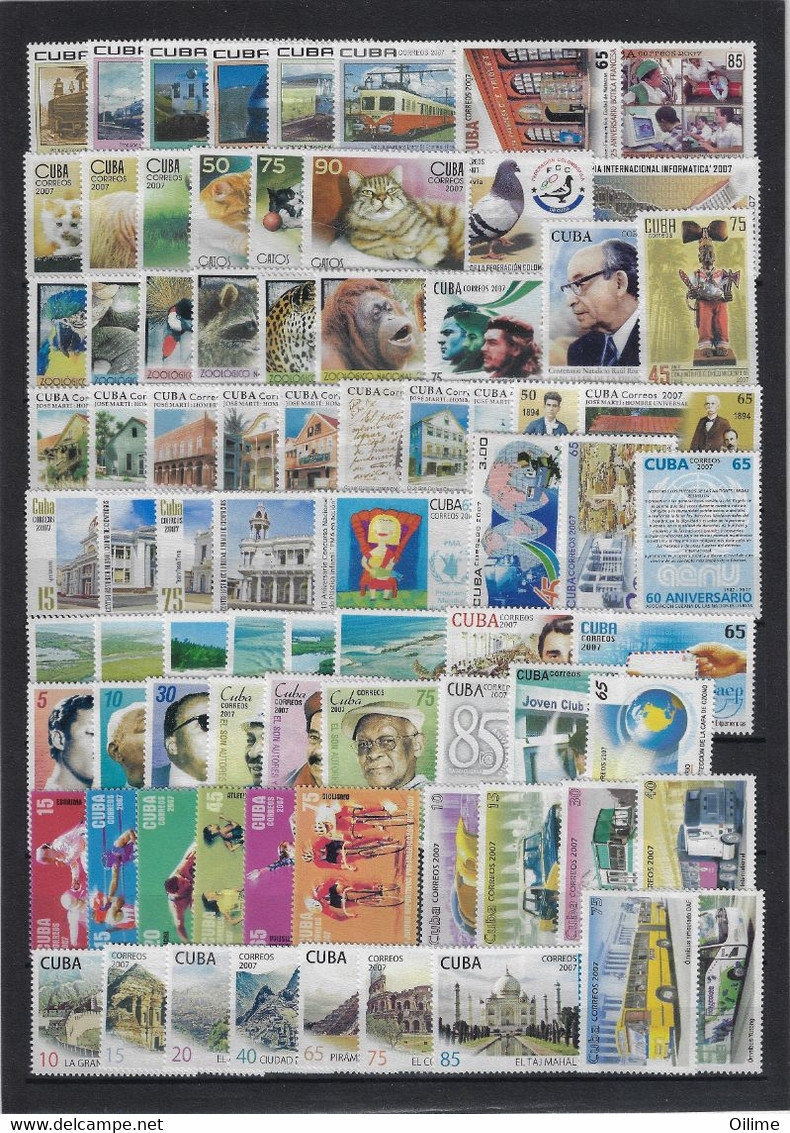 CUBA. EMISIONES DE 2007 MNH - Komplette Jahrgänge