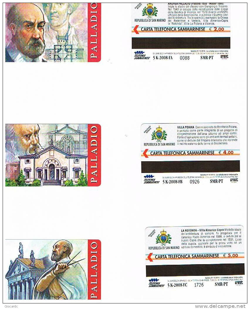 CAT. C &  7153.7155  - SAN MARINO - 2008 PALLADIO - NUOVE - Personnages