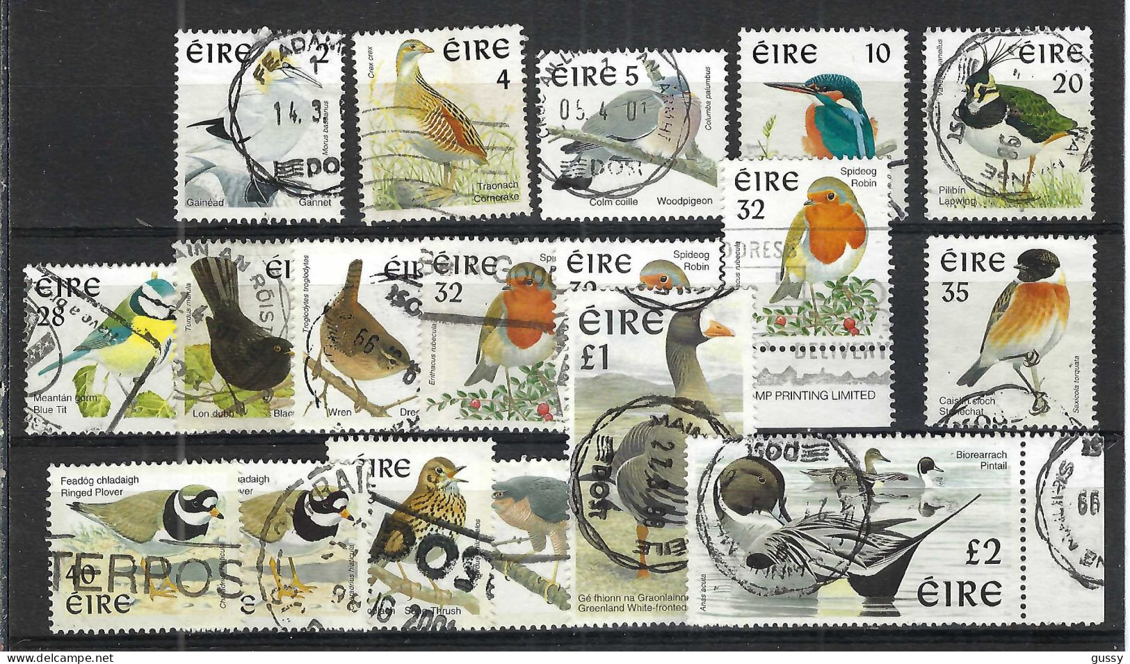 IRLANDE Ca.2000: Lot D' Obl. "OISEAUX" - Usati