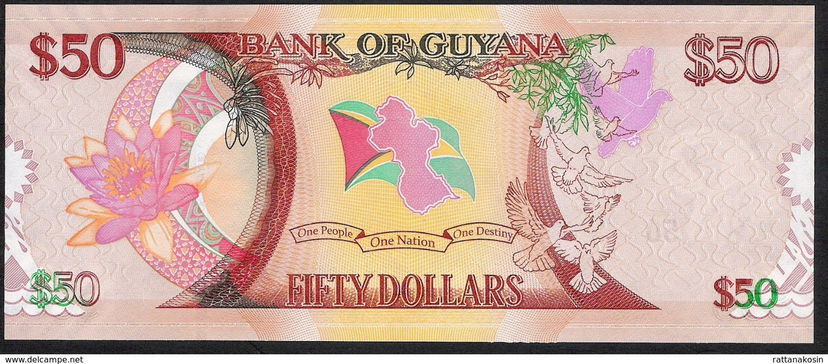 GUYANA P41 50 DOLLARS 2016  #AA   COMMEMORATIVE INDEPENDANCE UNC. - Guyana