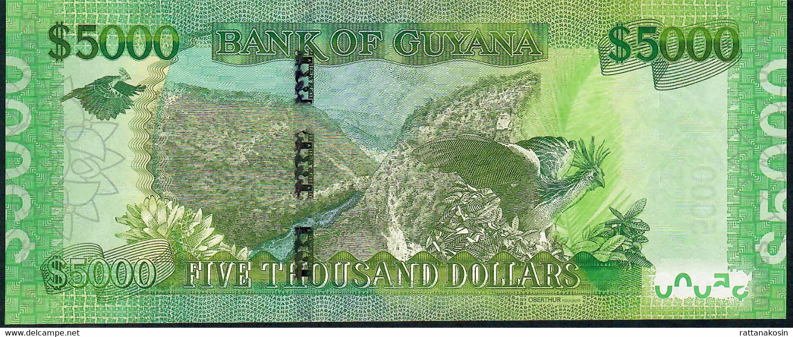 GUYANA P40a 5000 DOLLARS 2013 #ZA REPLACEMENT Signature 14 (first Signature ) UNC. - Guyana