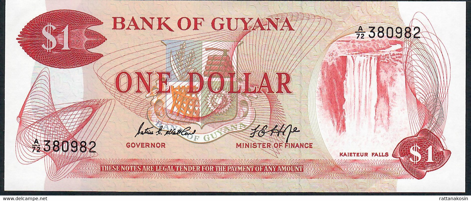 GUYANA P21e 1 DOLLAR 1965 Signature 5  #A/72  UNC. - Guyana