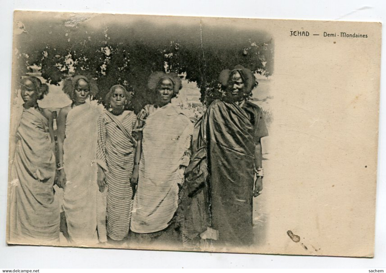 TCHAD Demi Mondaines  Groupe 5 Jeunes Femmes Prostituées  écrite En 1918 Depuis Maroua   D08 2022 - Tchad