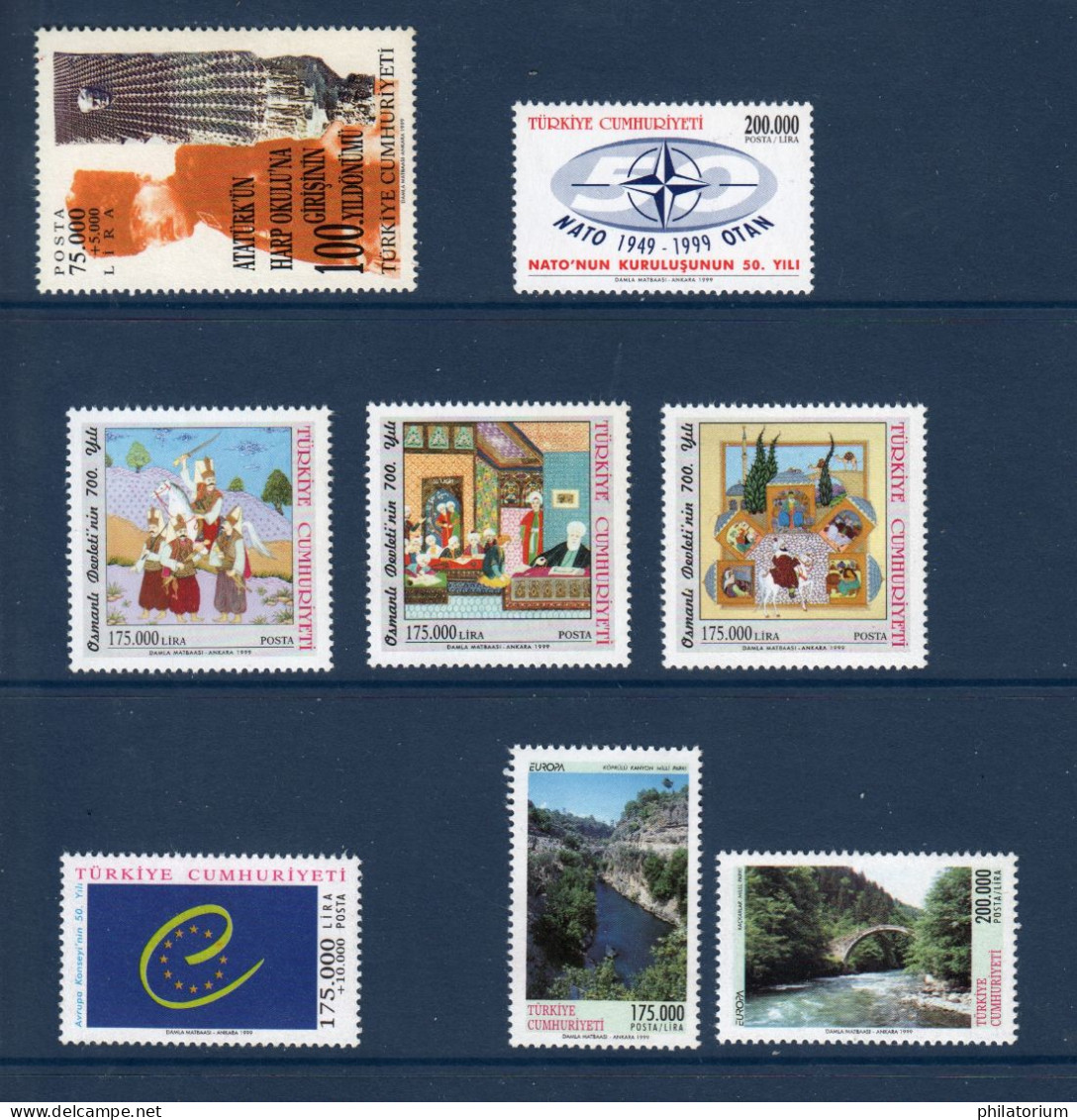 Turquie, Türkiye, **, Yv , Mi 3173 à 3180, Année 1999, - Nuevos