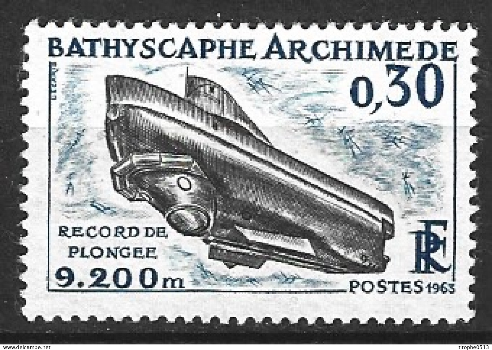 FRANCE. N°1368 De 1963. Bathyscaphe. - Sous-marins