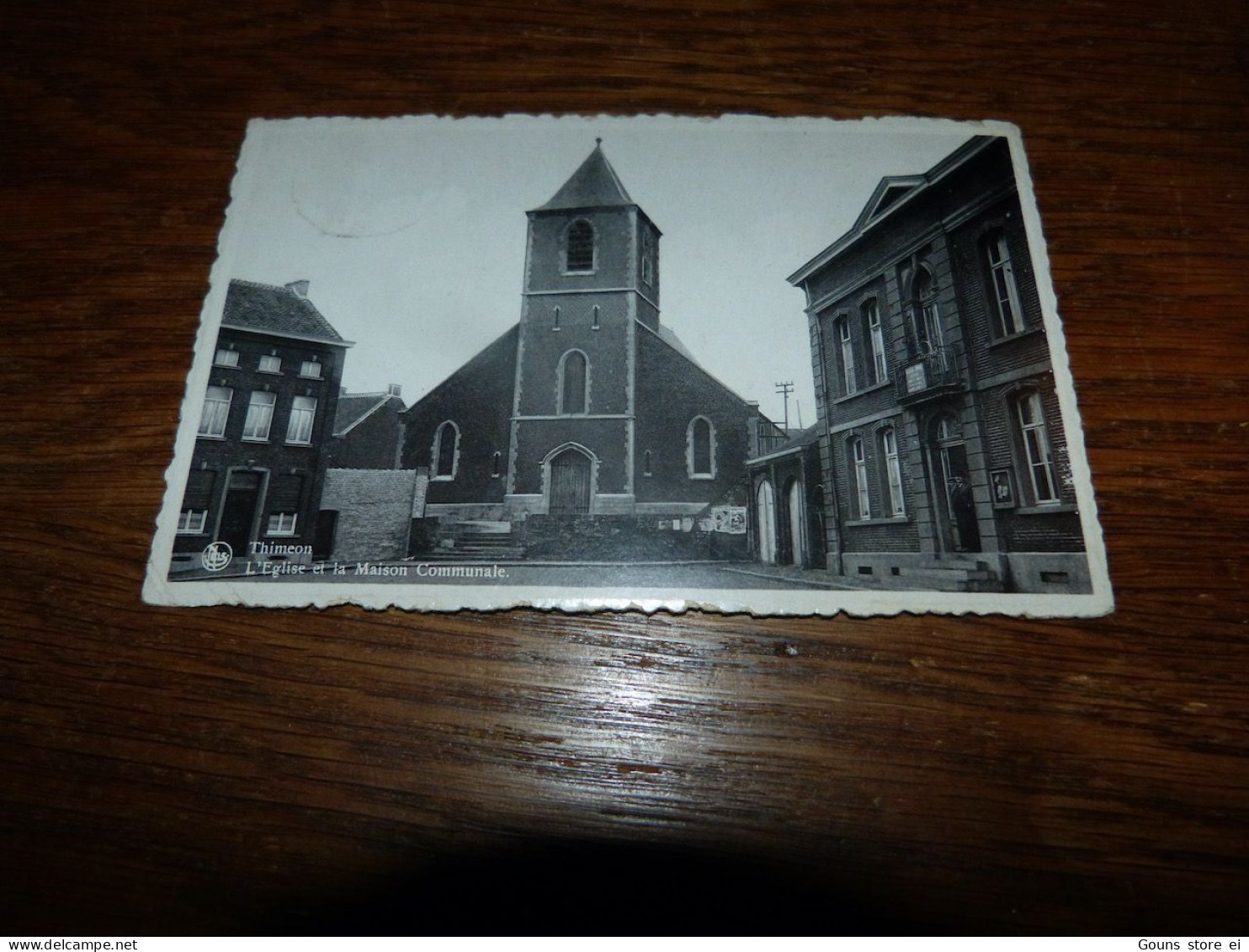 BC1-15  Cpa  Pont à Celles Thiméon Eglise Et La Maison Communale - Pont-à-Celles