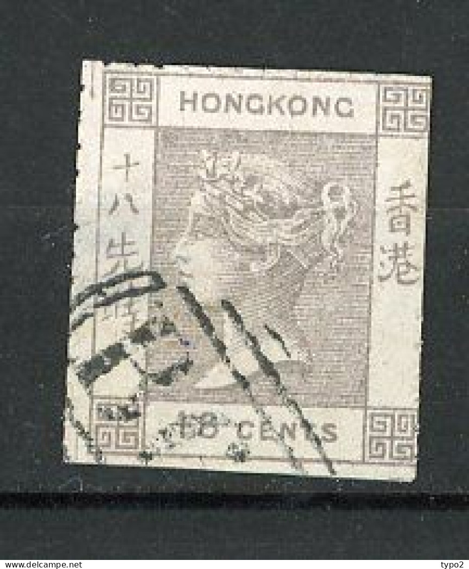 H-K  Yv. N° 4 ; SG N° 4 Sans Fil  (o) 18c Violet  Victoria  Cote 65 Euro D  2 Scans - Used Stamps