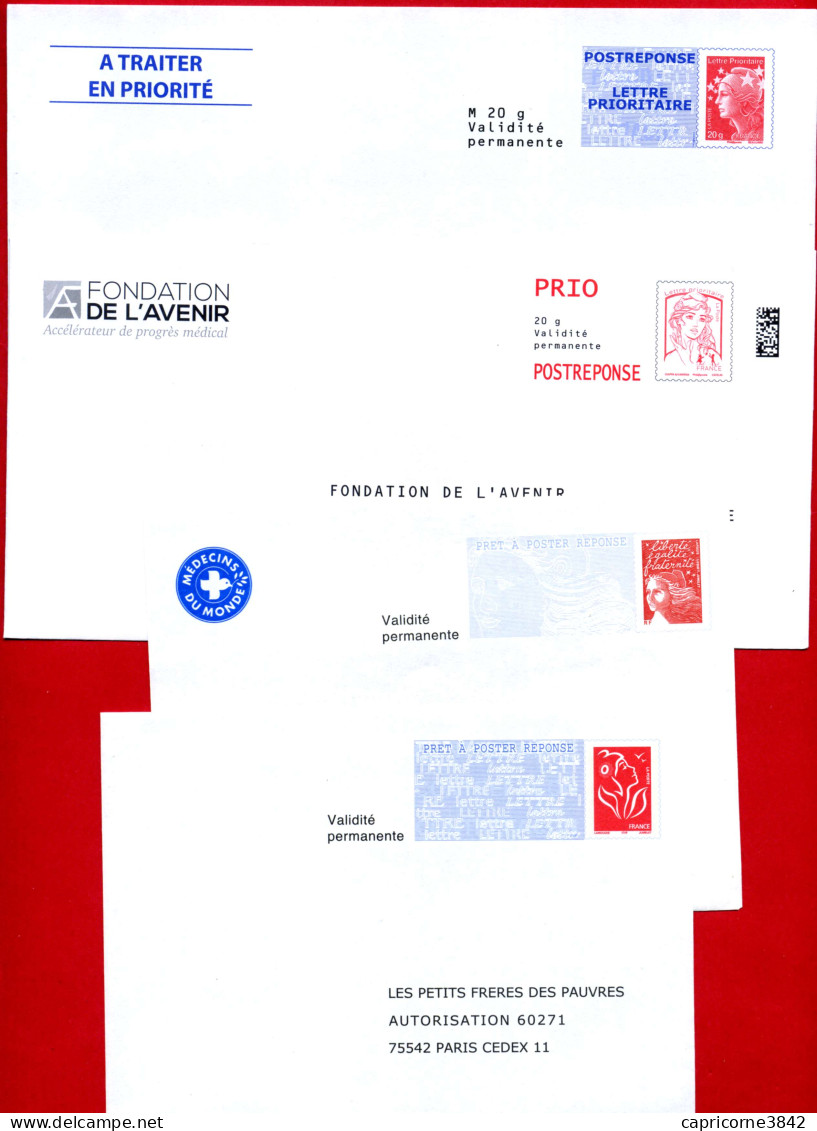 4 Enveloppes Entier Postal "Prêt A Poster" - Timbrées Sur Commande -  - PAP: Antwort