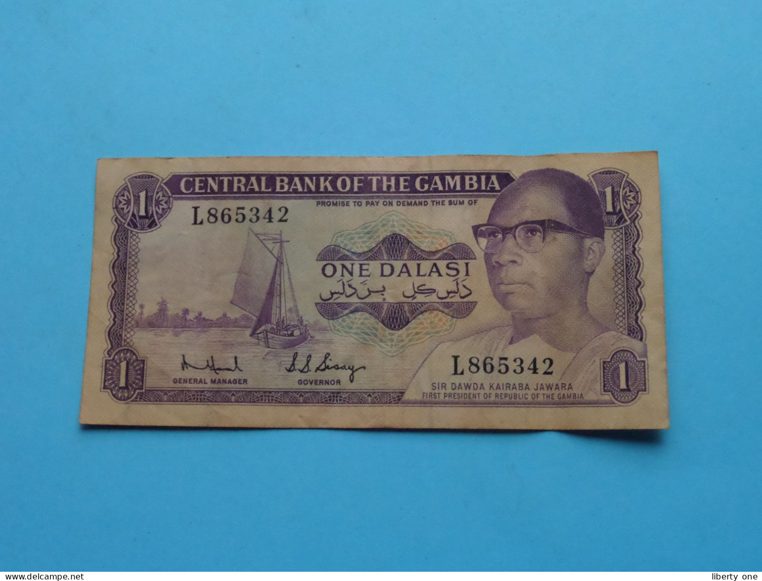 1 One DALASI ( See / Voir Scans ) Central Bank Of The GAMBIA - L865342 ( Circulated ) Sign. 6 ! - Gambia