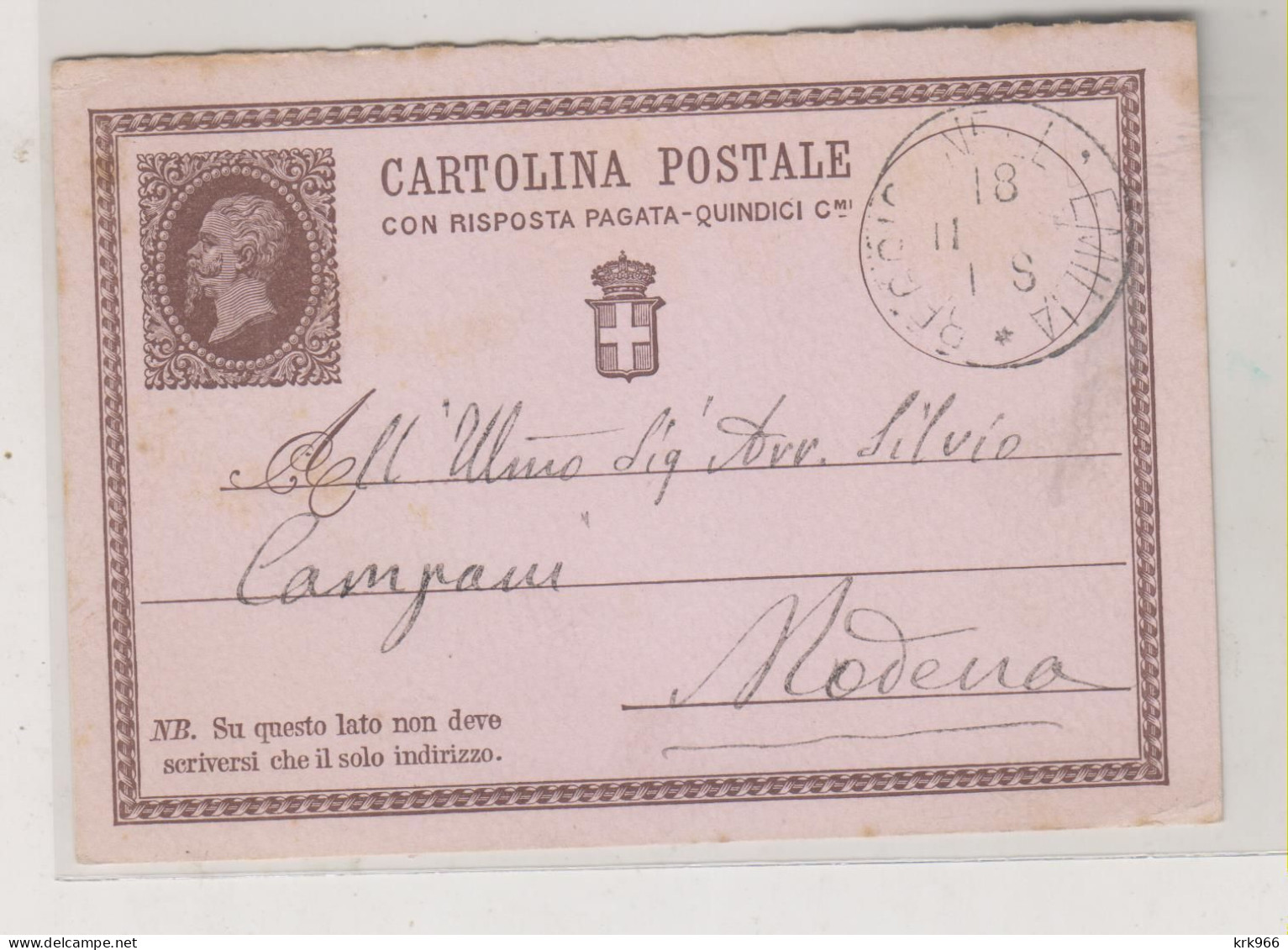 ITALY 1878 Nice  Postal Stationery - Entiers Postaux