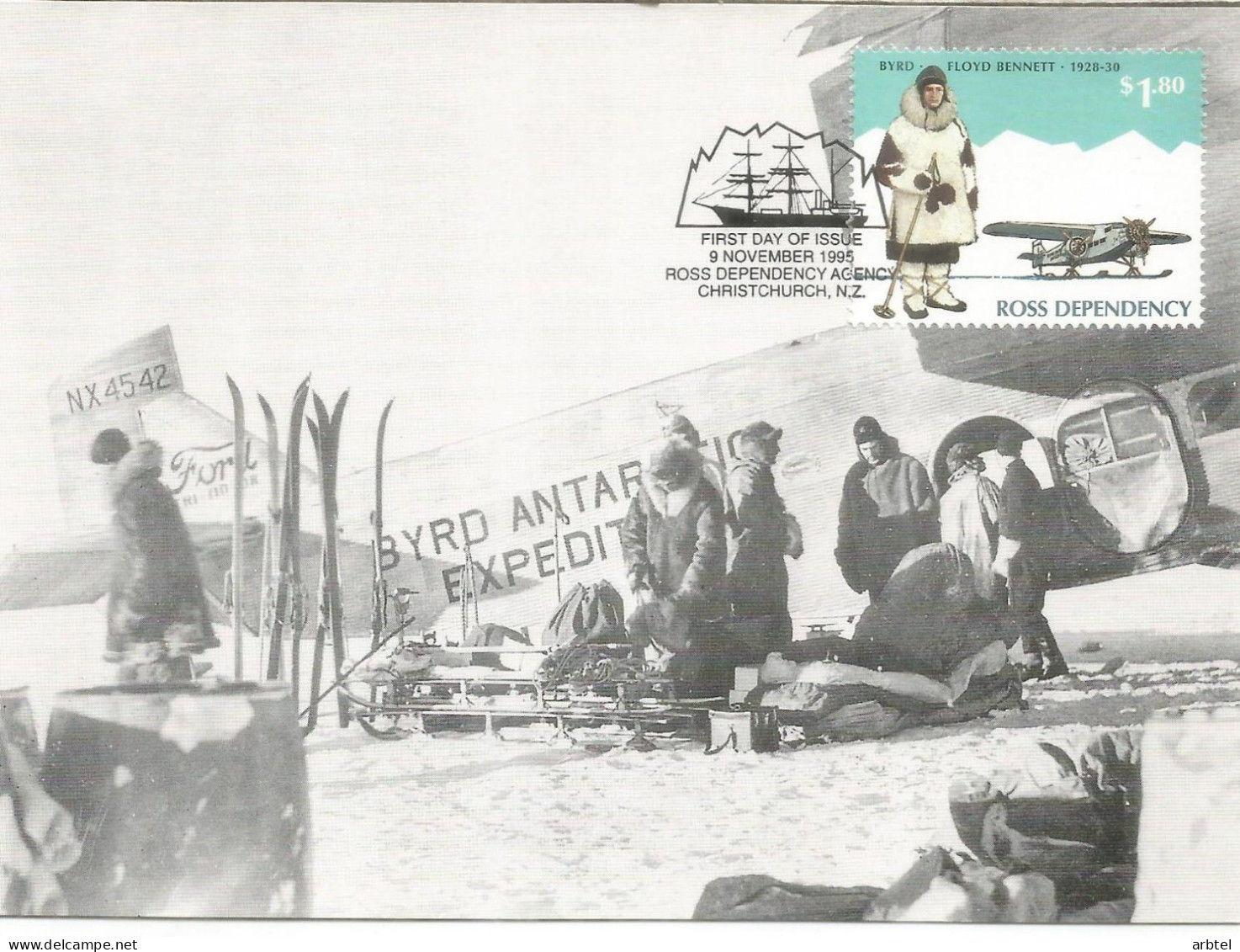 ANTARTIDA ANTARCTIC ROSS DEPENDENCY ENTERO POSTAL BYRD FLOYD BENNETT PLANE - Polarforscher & Promis