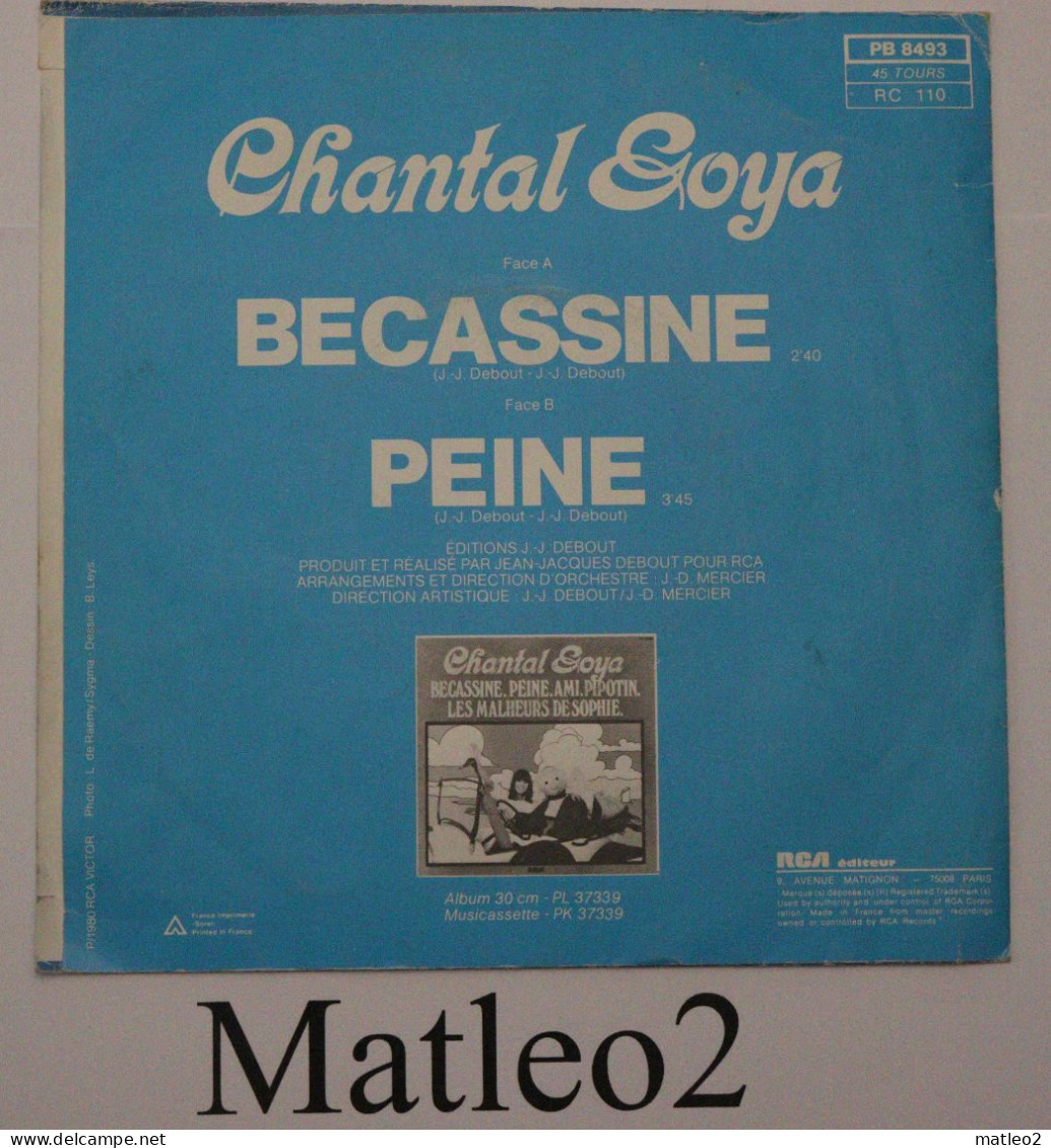 Vinyle 45 Tours : Chantal Goya - Bécassine / Peine - Niños