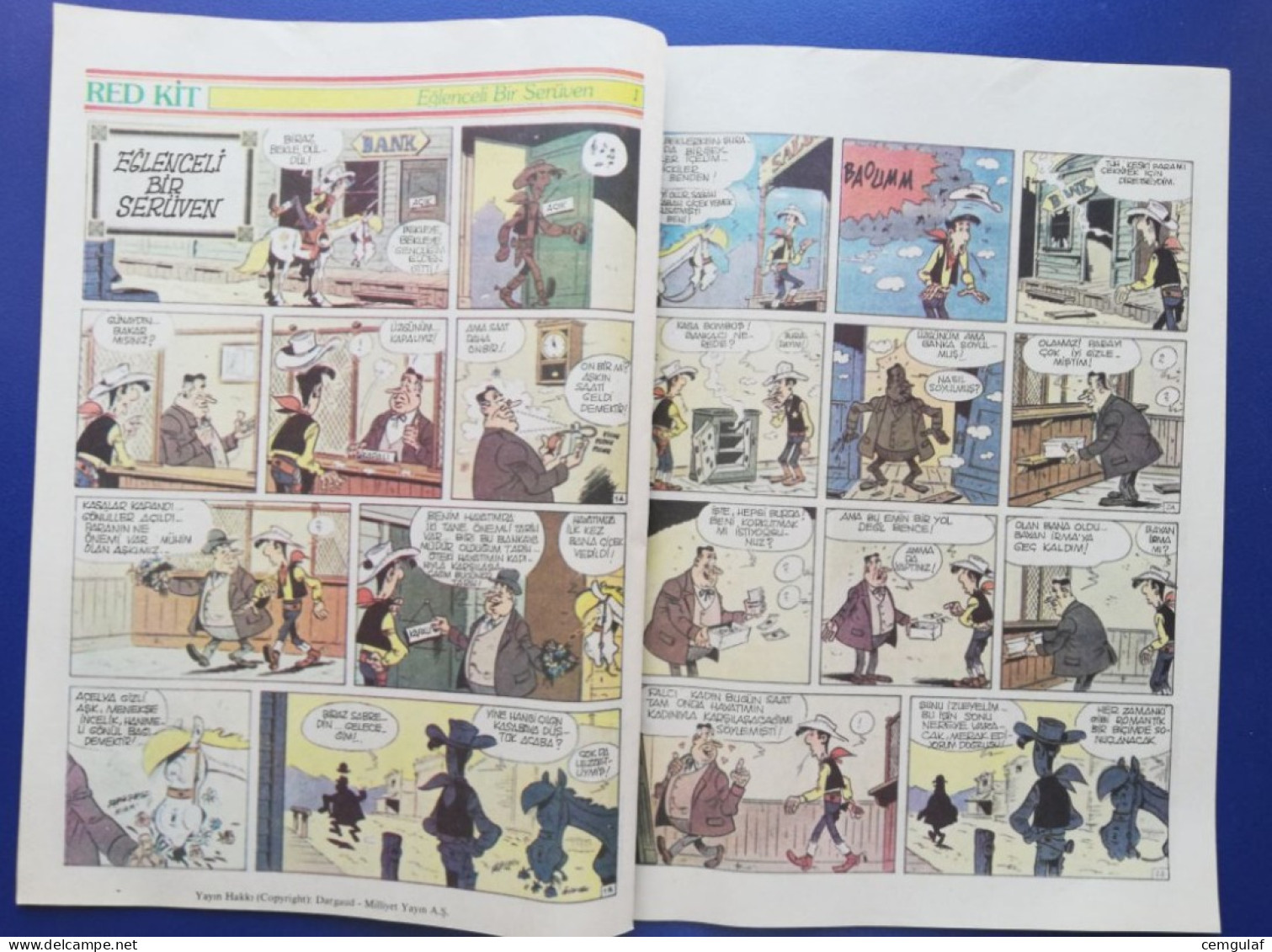 Lucky Luke TURKISH EDITION/ MİLLİYET ÇOCUK ÇİZGİROMAN MAGAZINE 9-1987 COVER ARTIST ÖMER MUZ - Stripverhalen & Mangas (andere Talen)