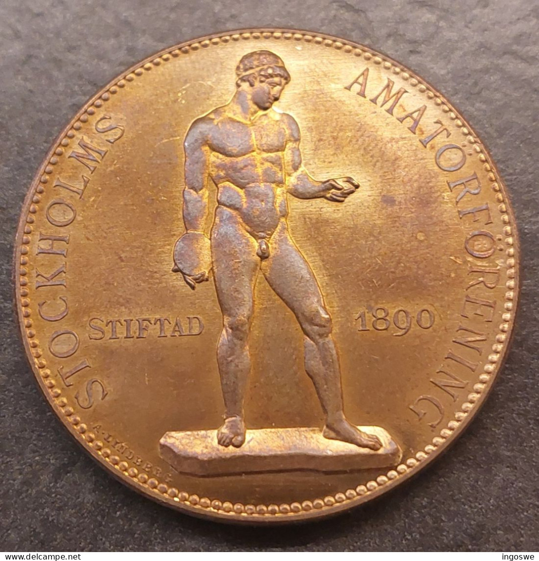 Sweden Medal With NUDE MALE Stockholm's Amateur Association Founded In 1890. 39 Mm And High Condition! - Non Classés