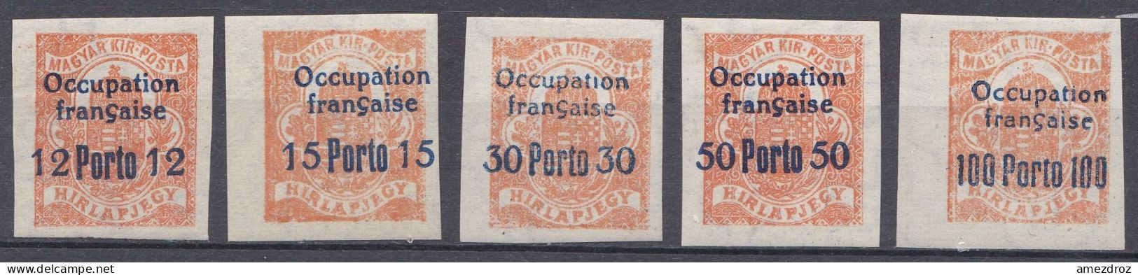 Arad Occupation Française En Hongrie Taxe N° 6-10 * (K6) - Unused Stamps