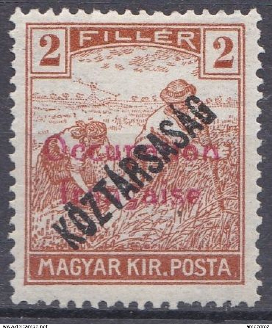 Arad Occupation Française En Hongrie Mi 30 * Moissonneurs  (K7) - Unused Stamps