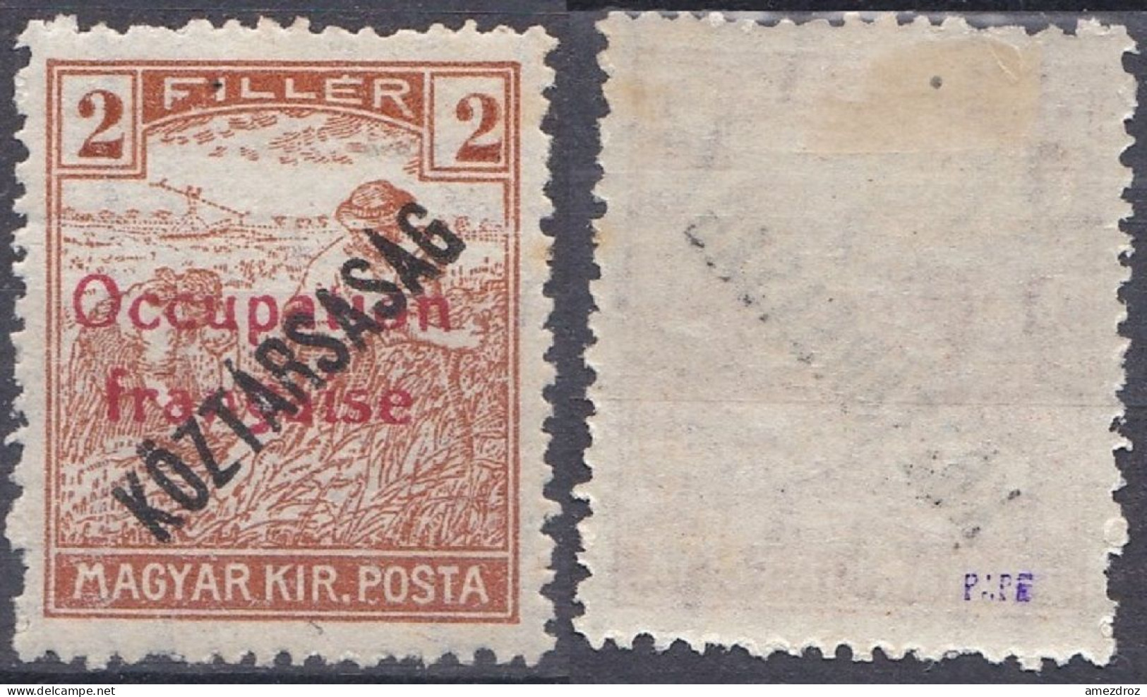 Arad Occupation Française En Hongrie N° 27 Moissonneurs  (K7) - Unused Stamps