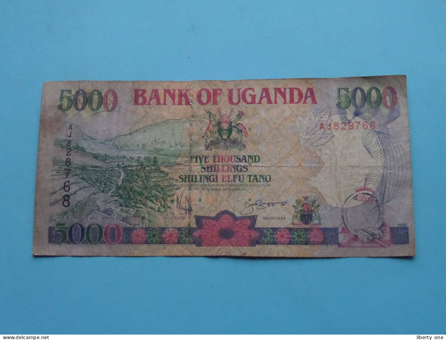 5000 Five Thousand Shillings  ( See / Voir Scans ) Bank Of UGANDA - 1993 ( Circulated ) ! - Ouganda