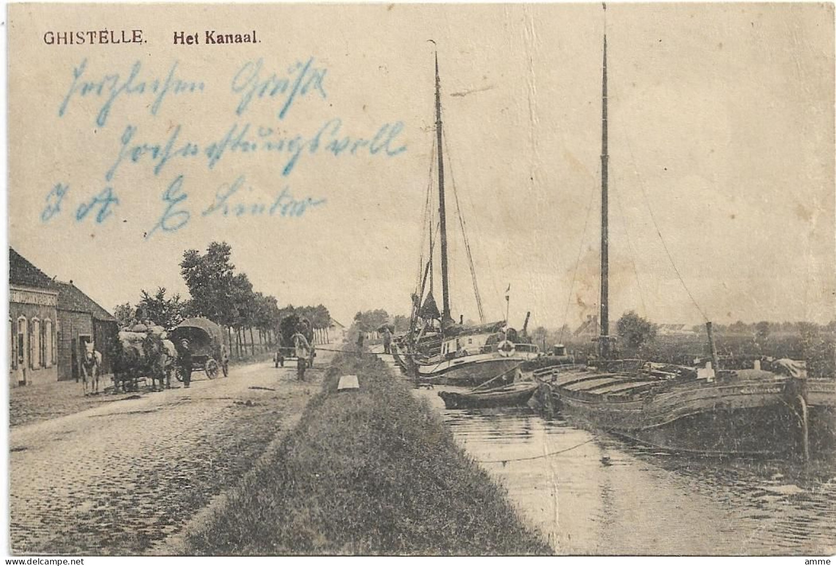 Gistel - Ghistelle  *  Het Kanaal  (Feldpost  XXII.Res.-Korps)  Kreuk!! - Gistel