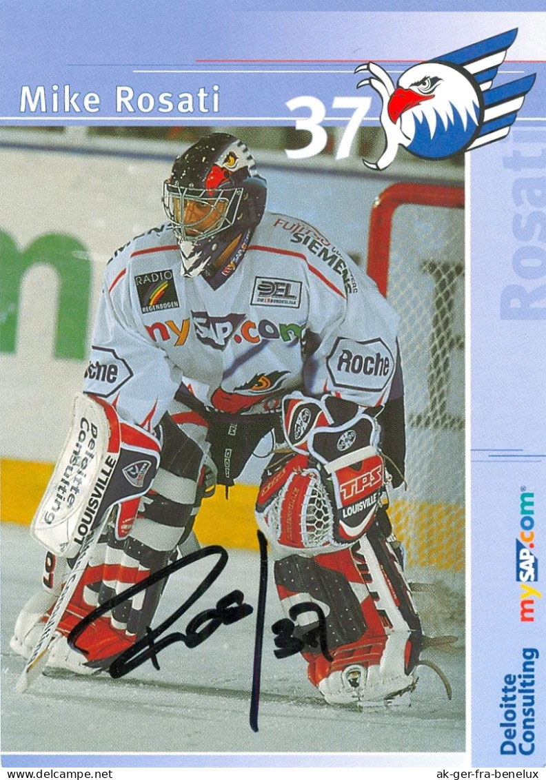 Autogramm Eishockey AK Michael Mike Rosati Adler Mannheim MERC HC Bozen Bolzano NHL Washington Capitals Portland Pirates - Sport Invernali